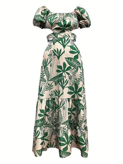 Women's Lace Maxi Casual Dress - Ruffle detail view