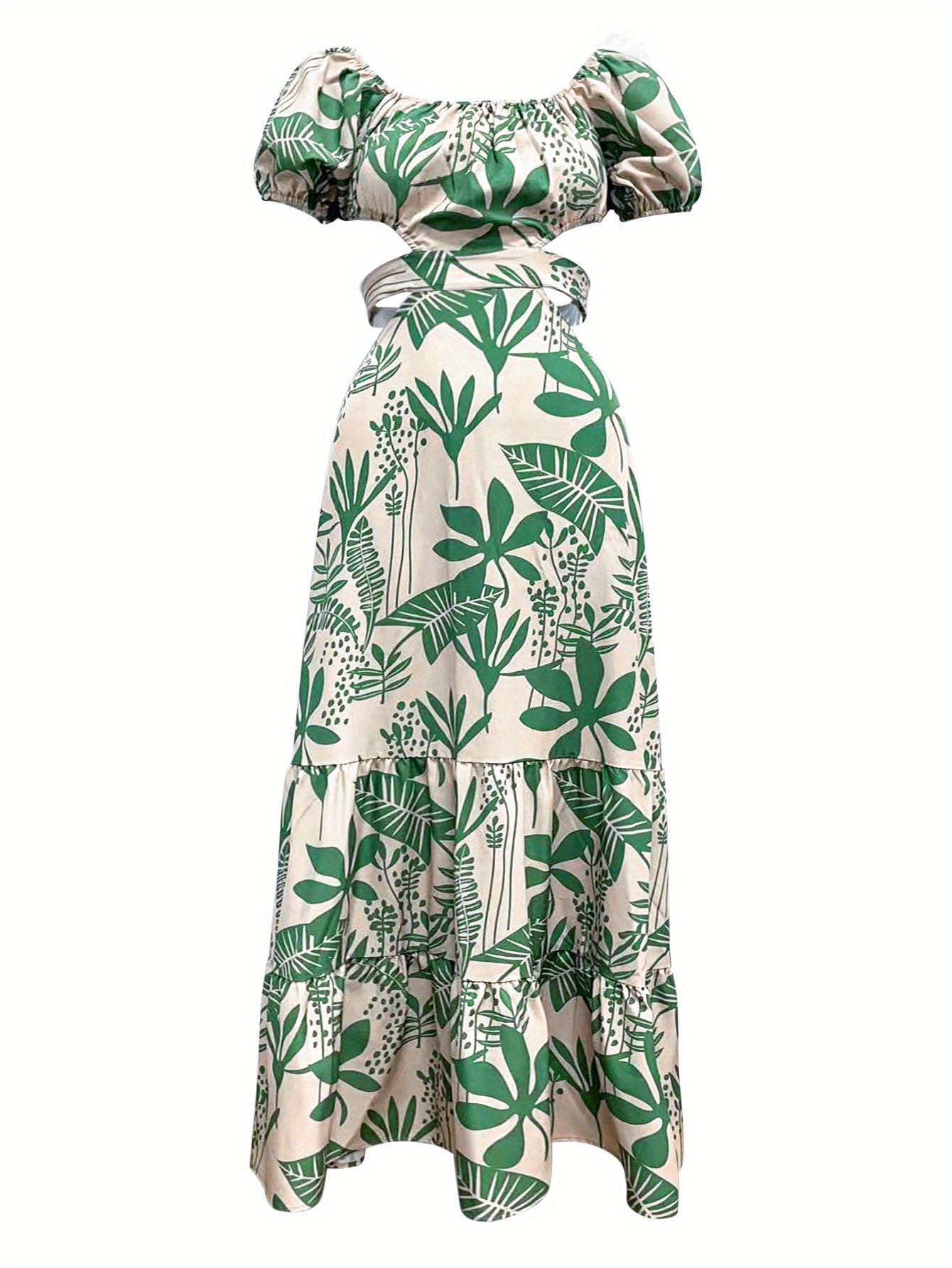 Women's Lace Maxi Casual Dress - Ruffle detail view
