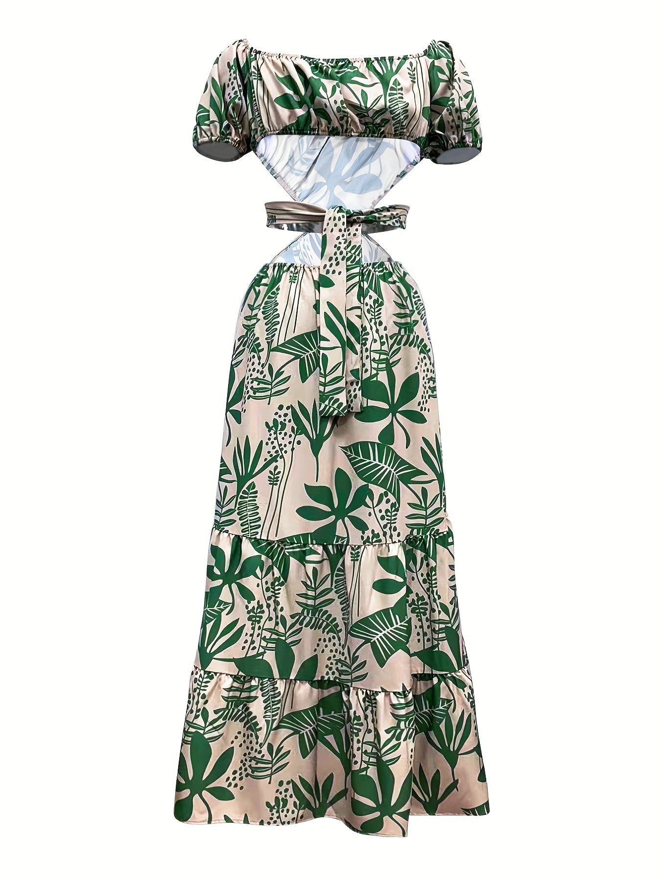 Women's Lace Maxi Casual Dress - Ruffle detail view