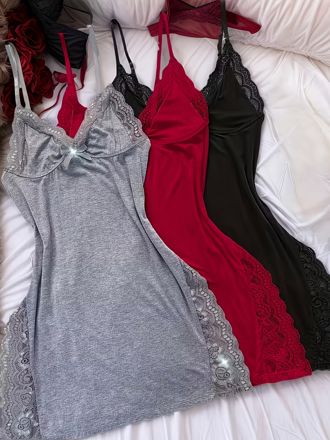 Women's Lace Nightgown - Sleeveless Comfort, Mixed colors – view 6