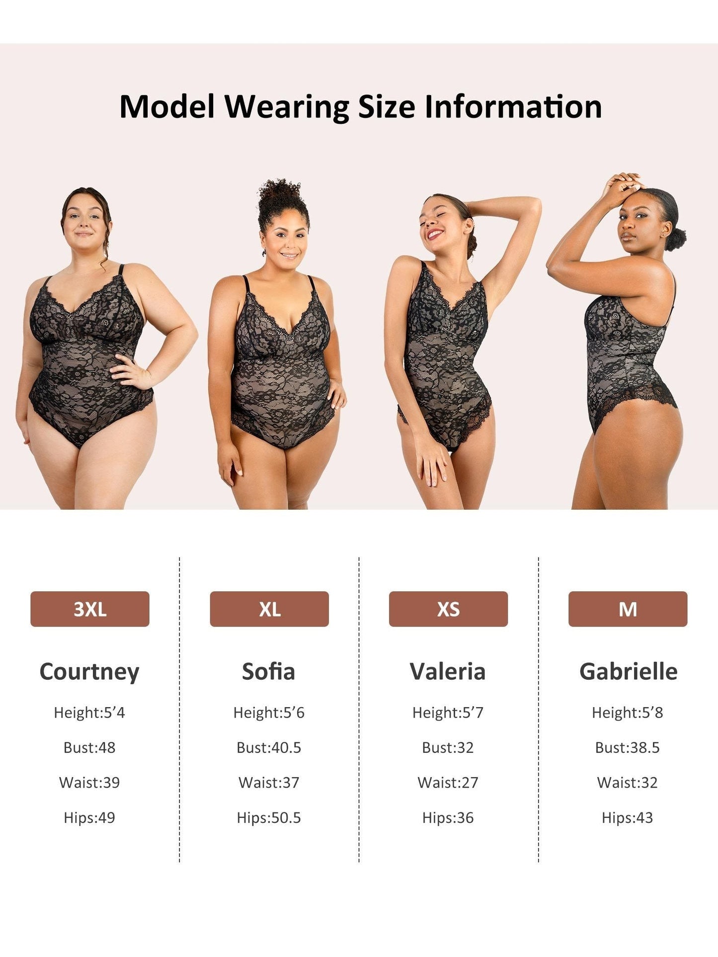 Women's Lace Shapewear Bodysuit - V-Neck Plus Size Tummy Control detail view