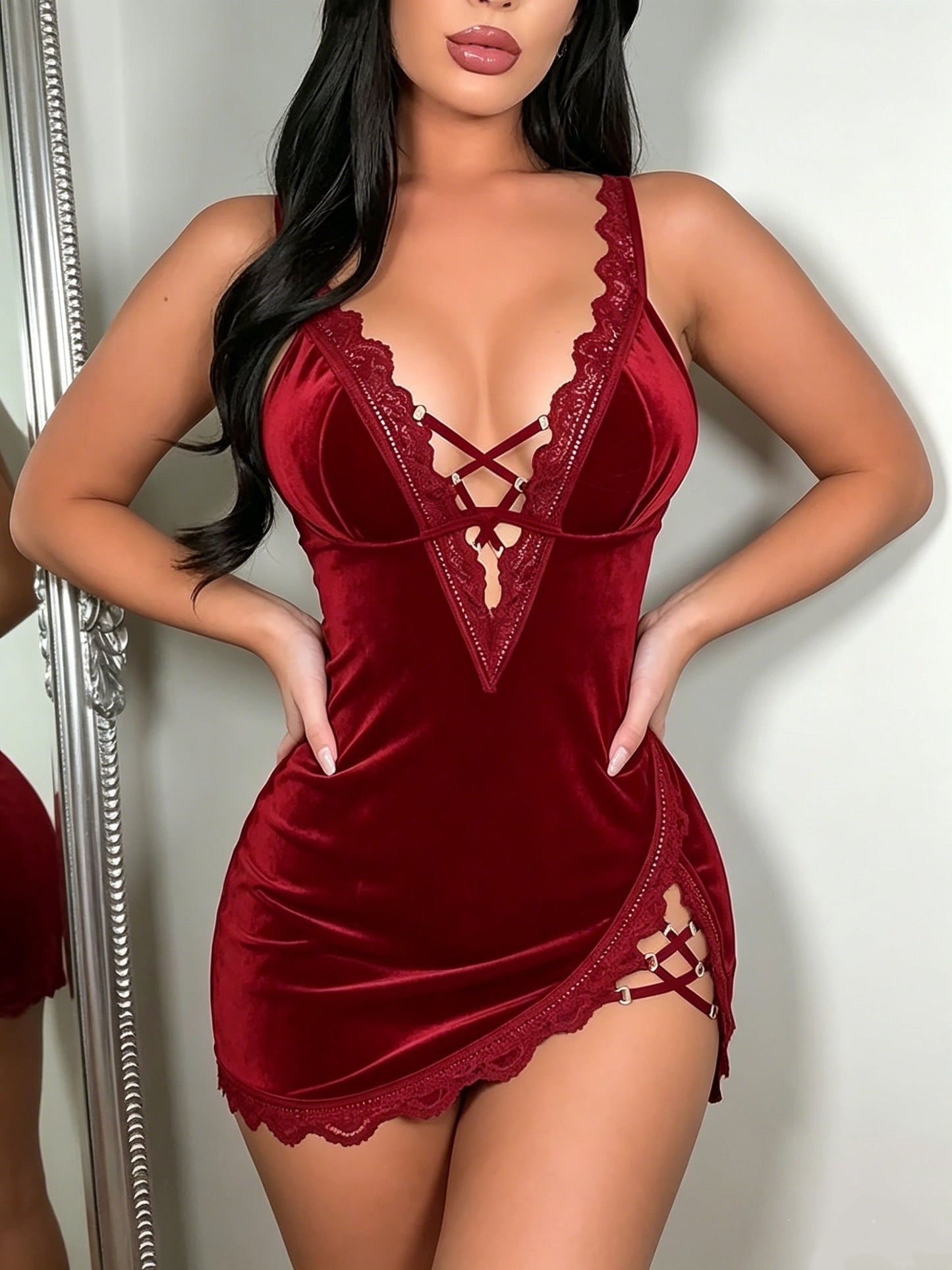 Women's Lace V-Neck Casual Dress – view 8