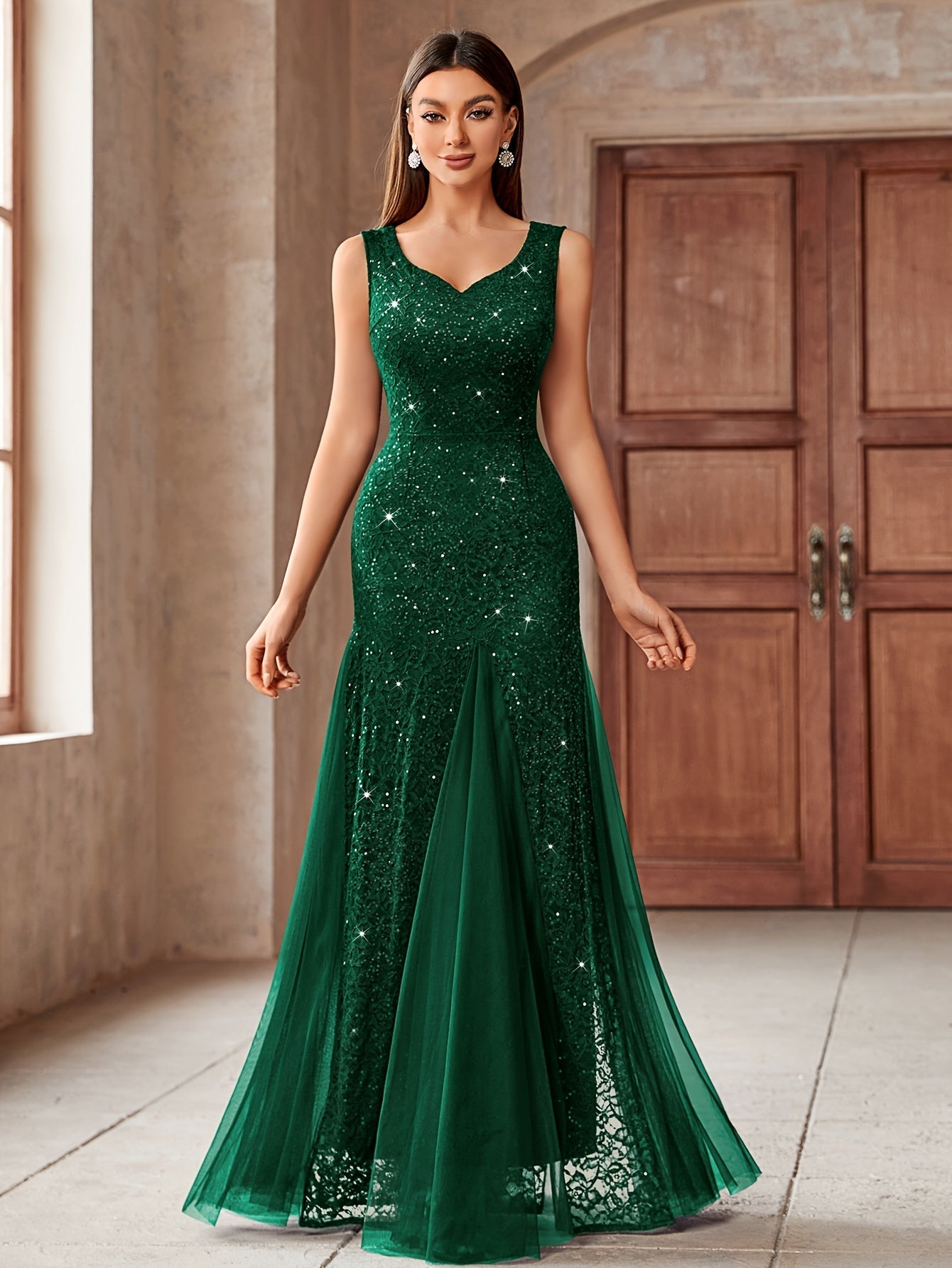Women's Lace Wedding Dress - Sleeveless detail view