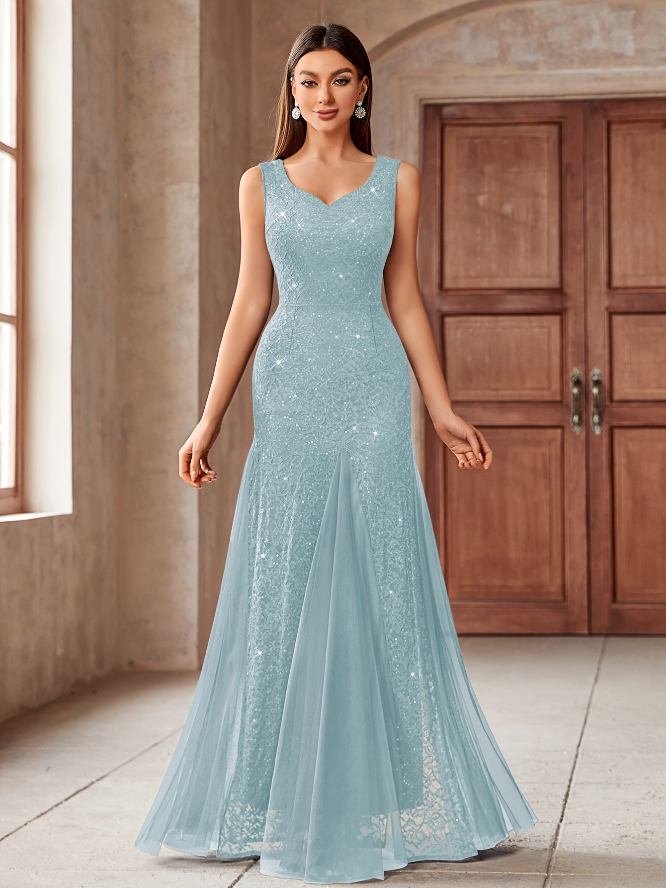 Women's Lace Wedding Dress - Sleeveless detail view