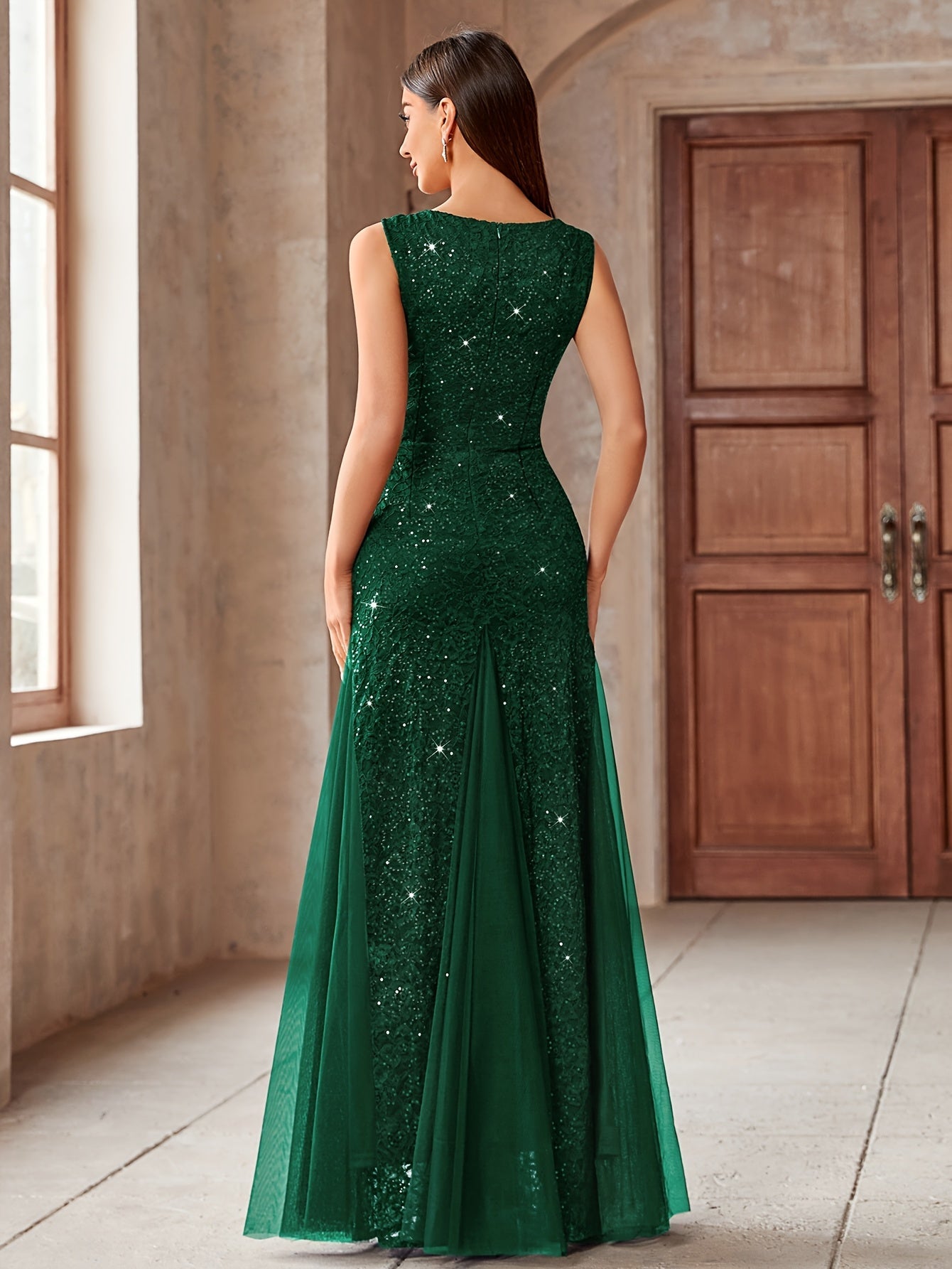 Women's Lace Wedding Dress - Sleeveless detail view