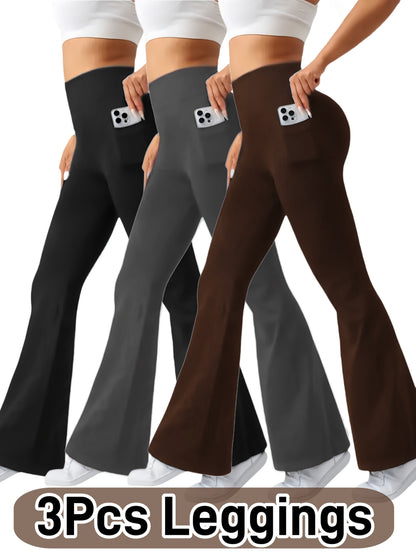 Women's Leggings - 3-Pack High-Waist – Black option – view 2