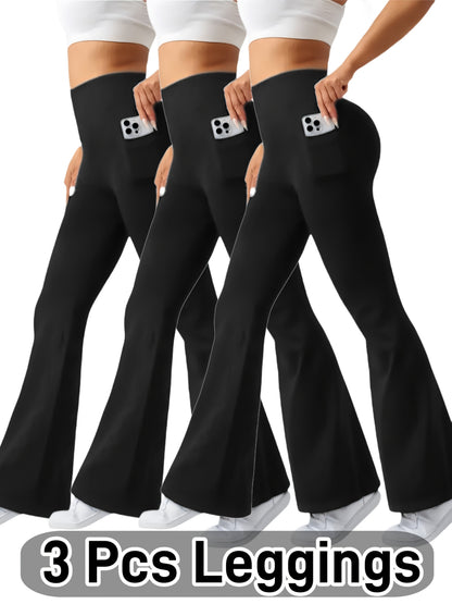 Women's Leggings - 3-Pack High-Waist – Black option – view 3
