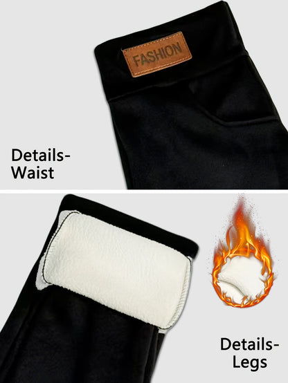 Women's Leggings - Black+Navy+Red Pockets detail view
