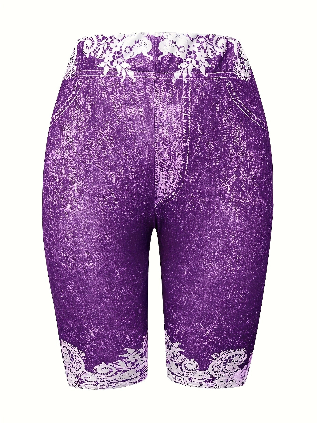 Women's Leggings - Elastic Waist Floral Print detail view