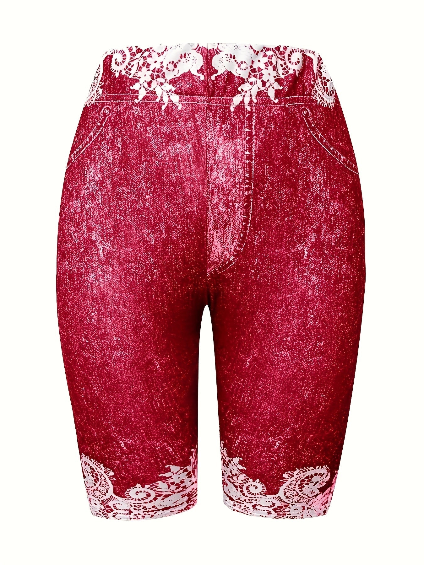 Women's Leggings - Elastic Waist Floral Print detail view