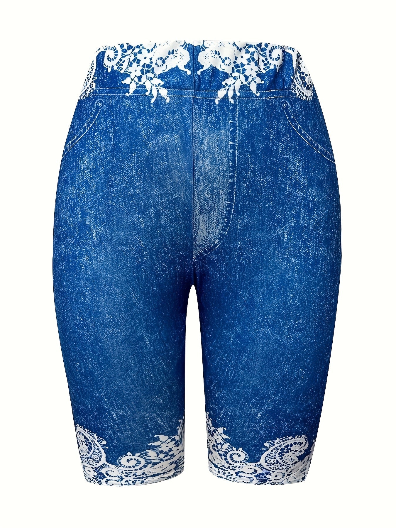 Women's Leggings - Elastic Waist Floral Print detail view