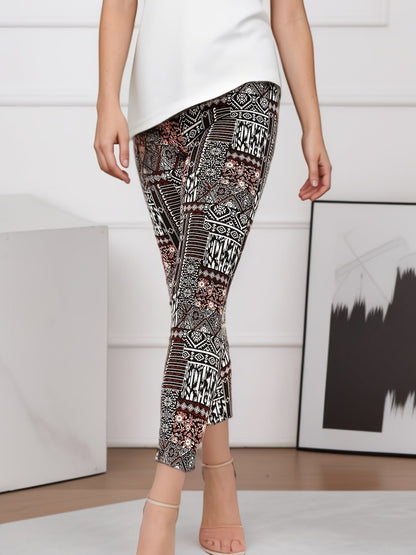 Women's Leggings - Elastic Waist Tie-Dye Print detail view