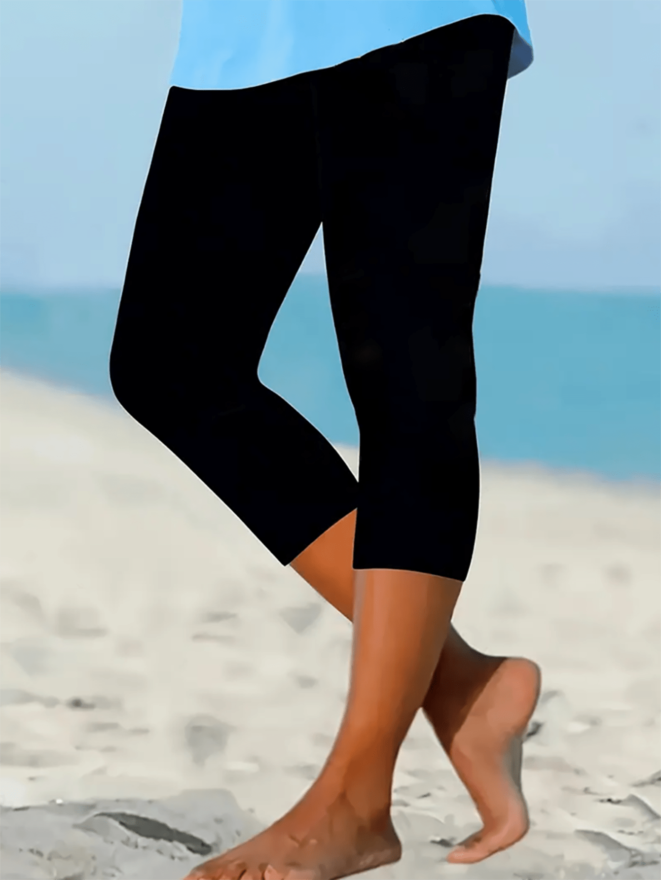 Women's Leggings - High-Waist American Flag Print detail view