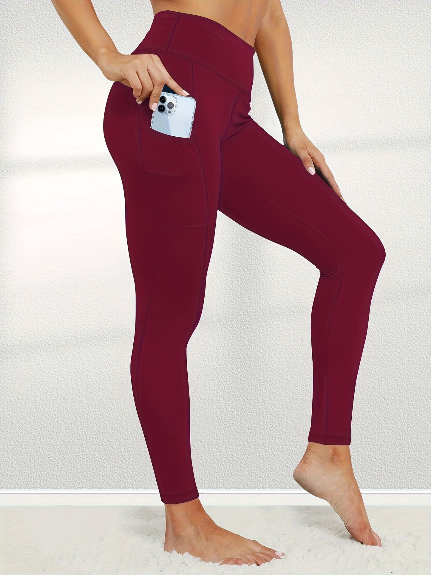 Women's Leggings - High-Waist Pockets detail view