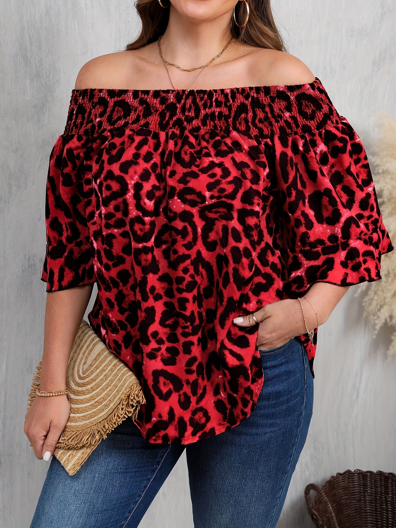 Women's Leopard Print Blouse - Relaxed Fit – view 9