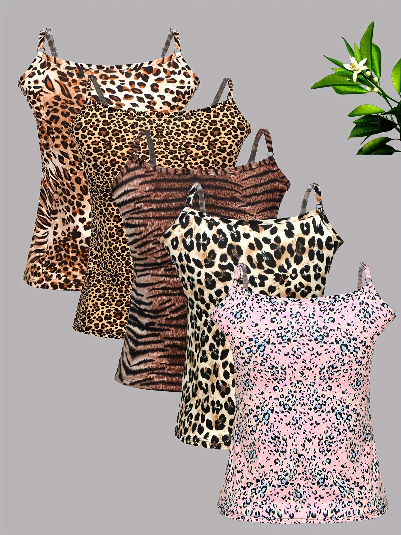 Women's Leopard Print Tank Top - Classic Neck Sleeveless – view 2