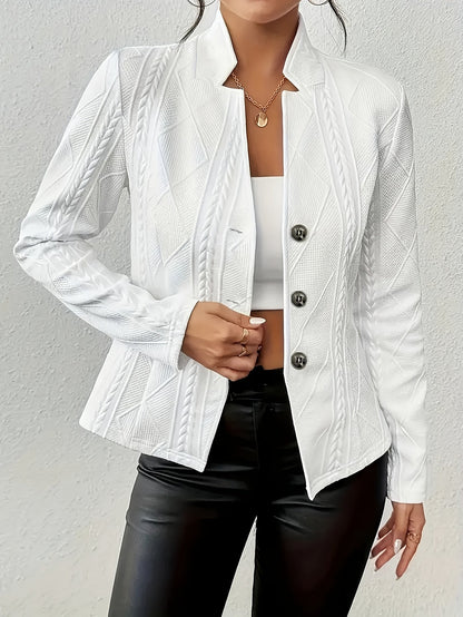 Women's Lightweight Button-Front Blazer – White option – view 3