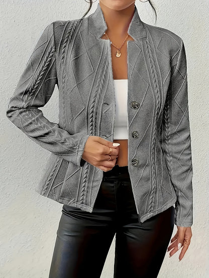 Women's Lightweight Button-Front Blazer – White option – view 5