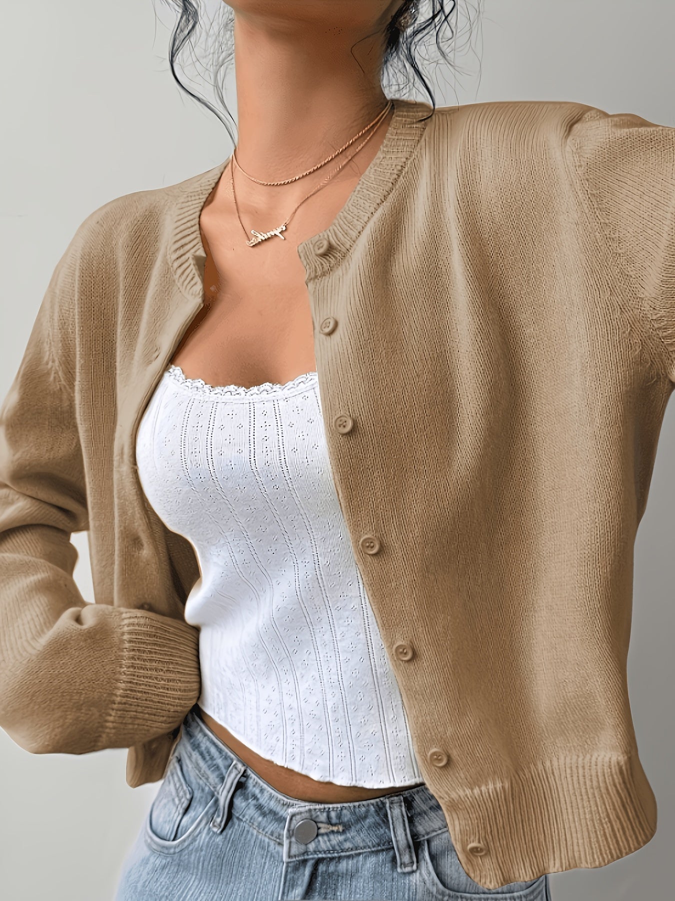 Women's Lightweight Denim Button-Front Cardigan – view 9