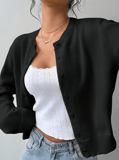 Women's Lightweight Denim Button-Front Cardigan detail view