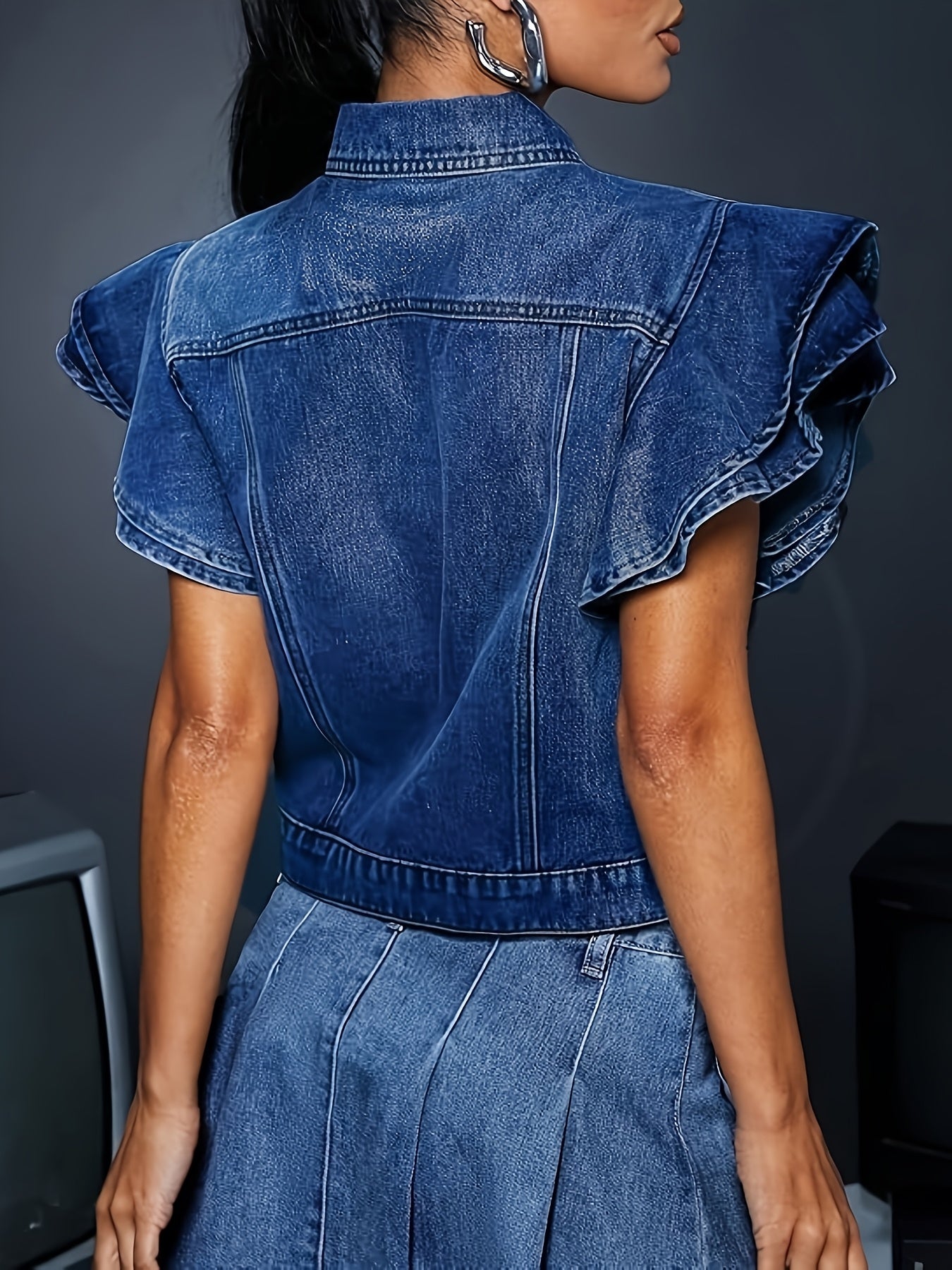 Women's Lightweight Denim Button-Front Jacket – Sizes XS–XL detail view