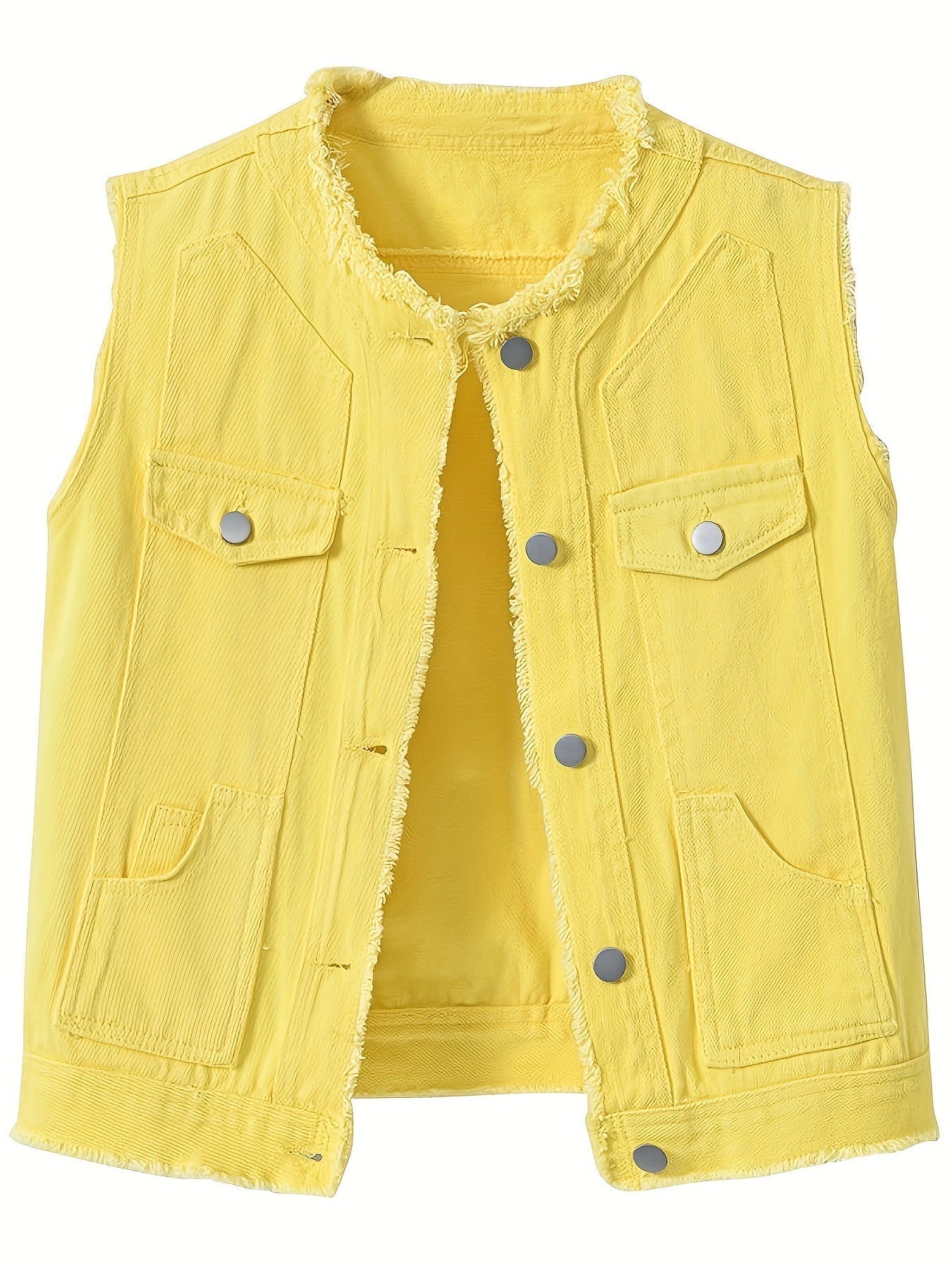 Women's Lightweight Denim Button-Front Vest detail view