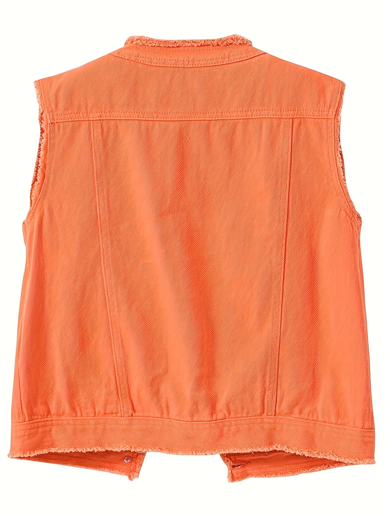 Women's Lightweight Denim Button-Front Vest detail view
