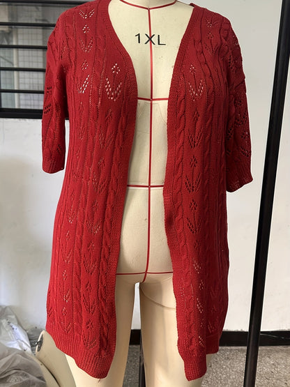 Women's Lightweight Denim Open-Front Cardigan detail view