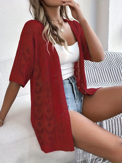 Women's Lightweight Denim Open-Front Cardigan – Khaki option – view 4
