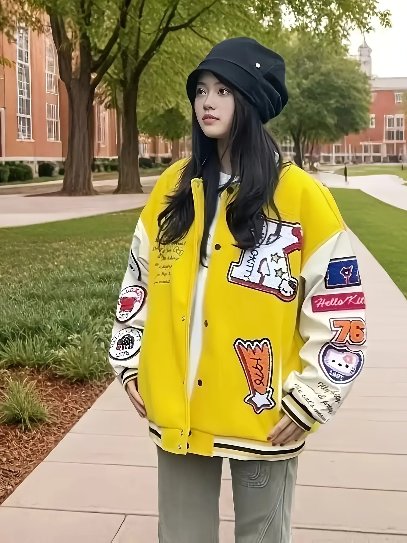 Women's Lightweight Denim Pullover Jacket – Red / Black detail view