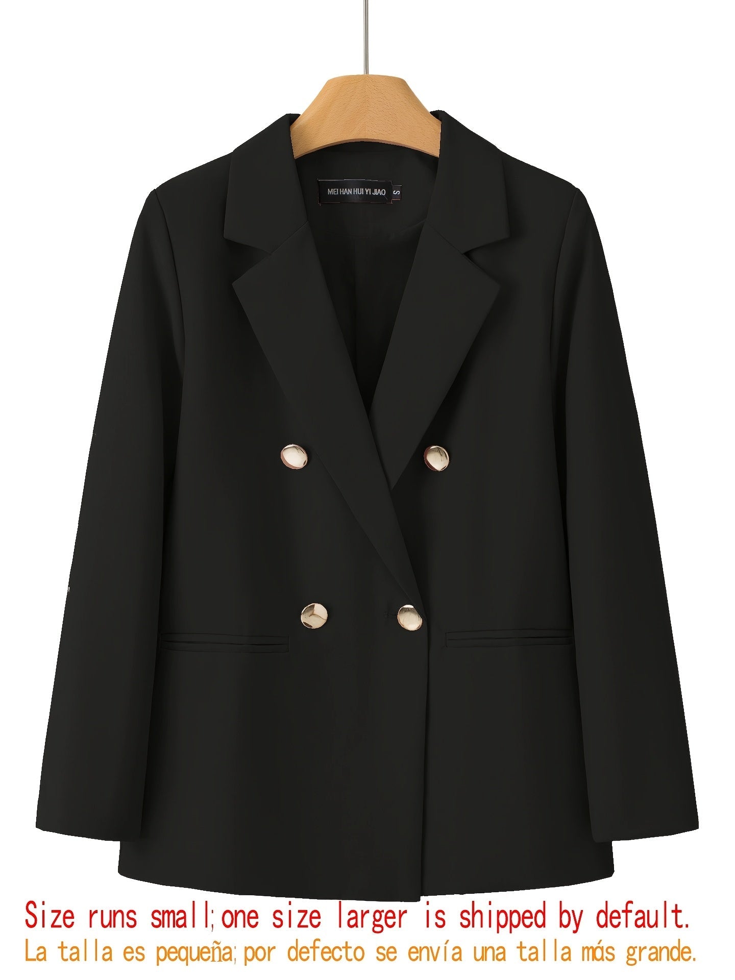 Women's Lightweight Double-Breasted Blazer detail view