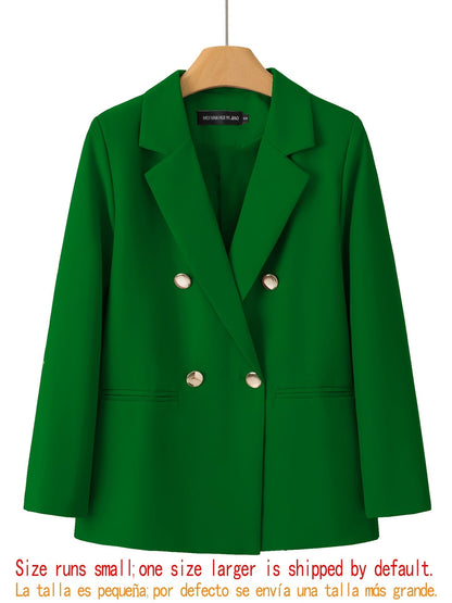 Women's Lightweight Double-Breasted Blazer – Green option – main product image