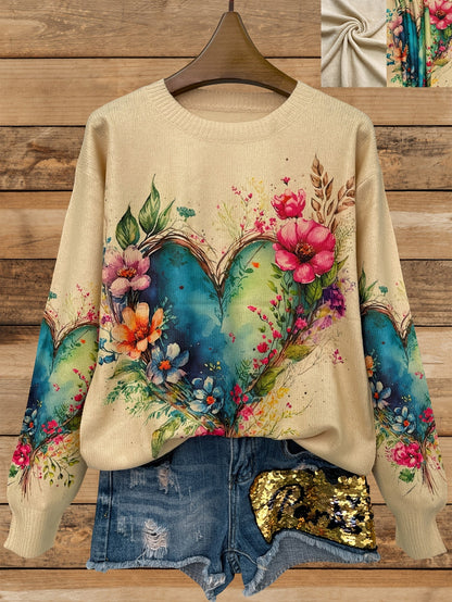 Women's Lightweight Floral Pullover Sweater – main product image