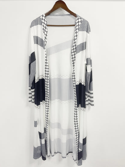 Women's Lightweight Graphic Open-Front Cardigan detail view