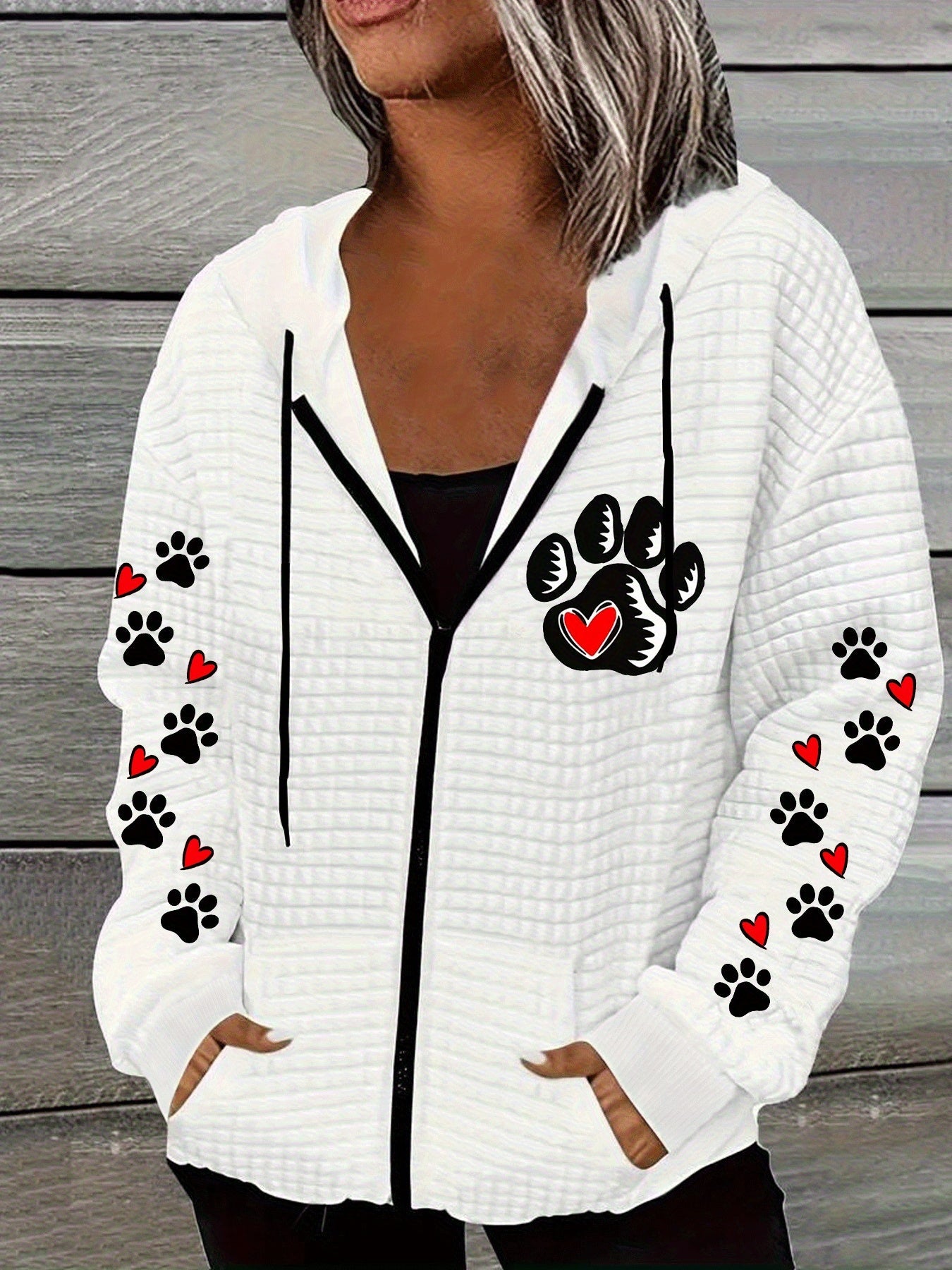 Women's Lightweight Graphic Zip-Up Hoodie – main product image