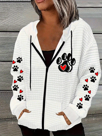 Women's Lightweight Graphic Zip-Up Hoodie – main product image