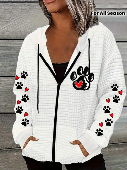 Women's Lightweight Graphic Zip-Up Hoodie detail view