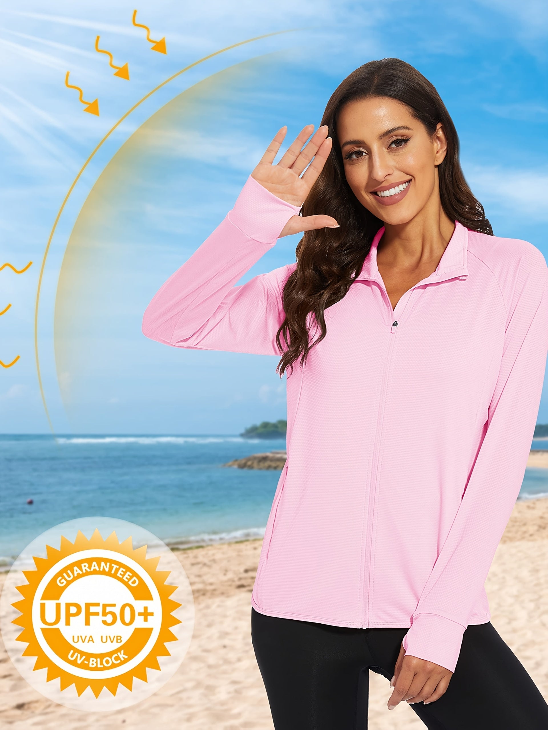 Women's Lightweight Zip-Up Coat – Sizes S–XXL – Pink option – view 13