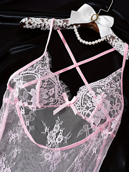 Women's Lingerie Set - Romantic Lace – Pink – view 5