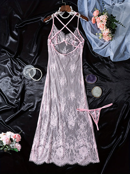 Women's Lingerie Set - Romantic Lace – Pink – view 9
