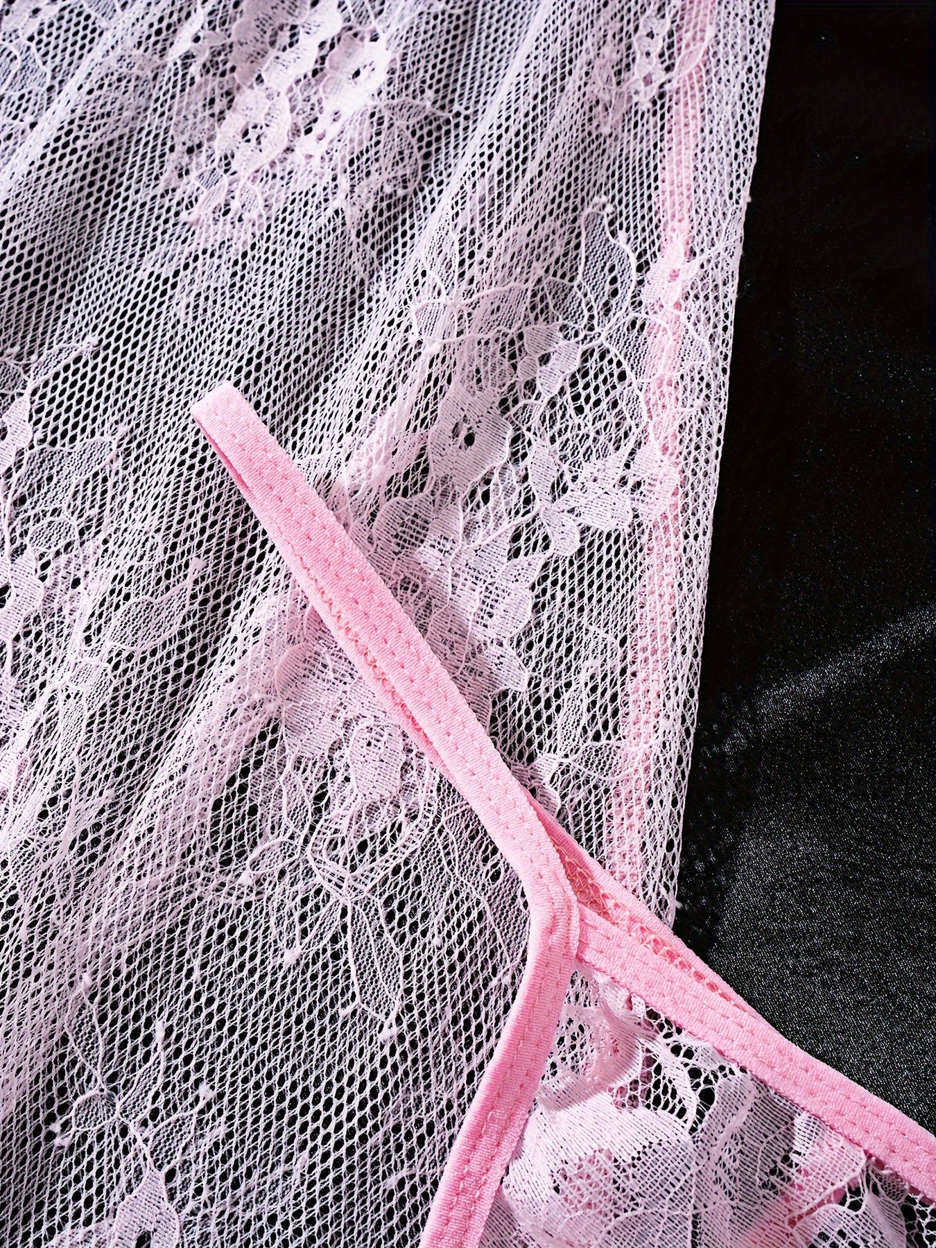 Women's Lingerie Set - Romantic Lace – Pink – view 10