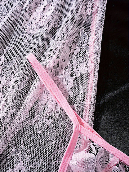 Women's Lingerie Set - Romantic Lace – Pink – view 10