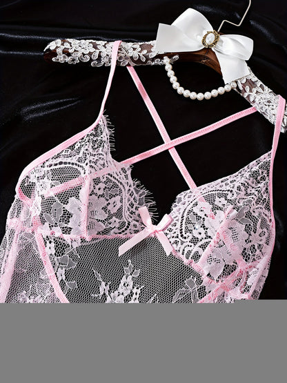 Women's Lingerie Set - Romantic Lace – Pink – view 12