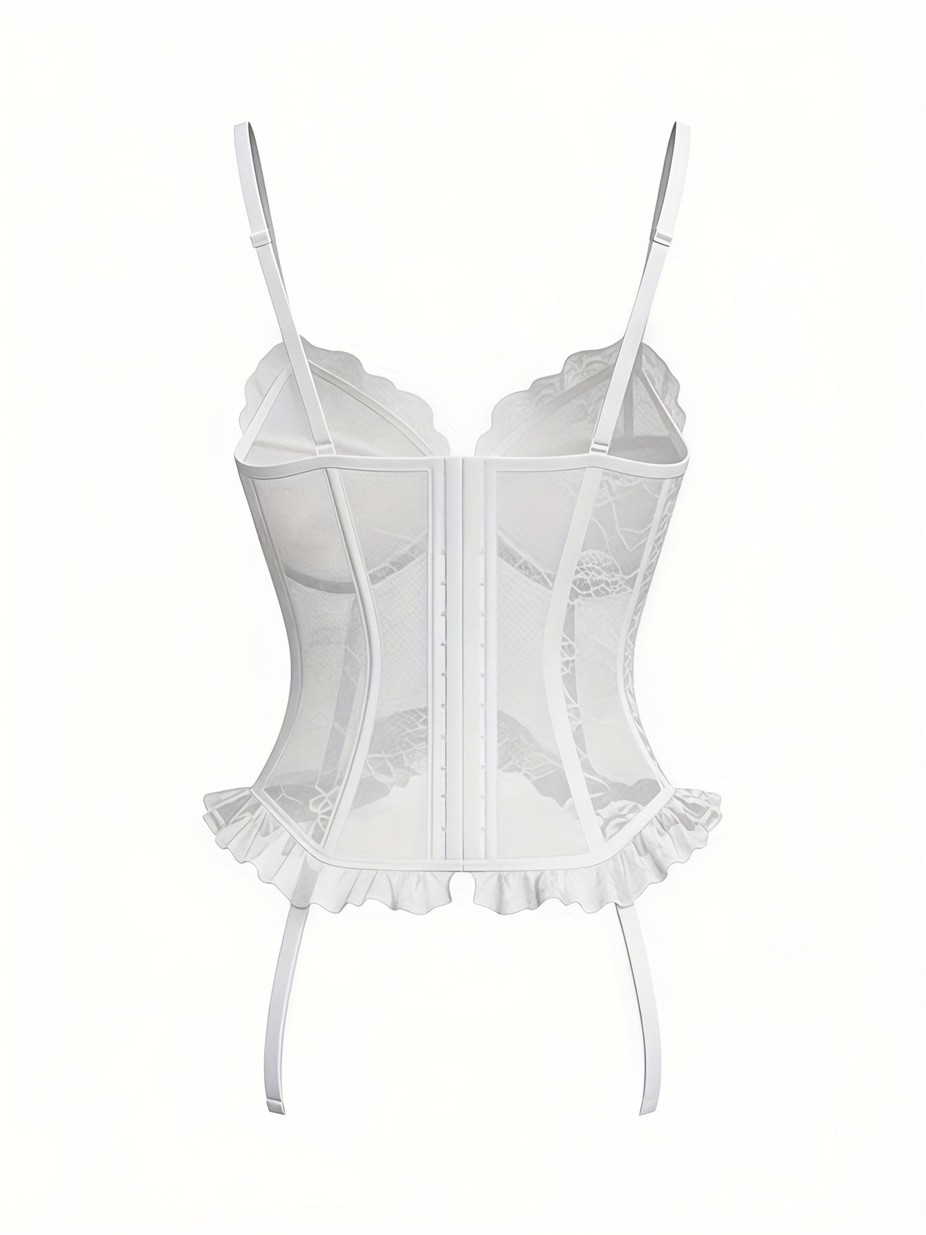 Women's Lingerie Set – Women's White Lace Floral High-Waist Underwear – view 7