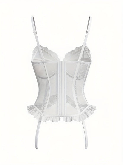 Women's Lingerie Set – Women's White Lace Floral High-Waist Underwear – view 7