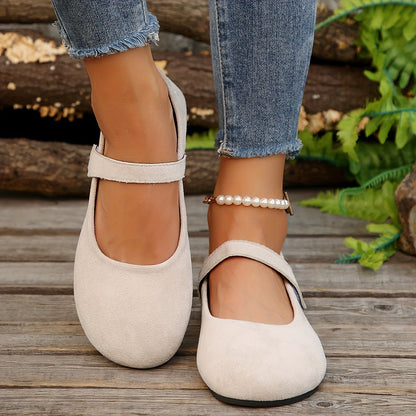Women's Loafers & Flats – Comfort Fit for Everyday Wear – Beige Velvet – view 7