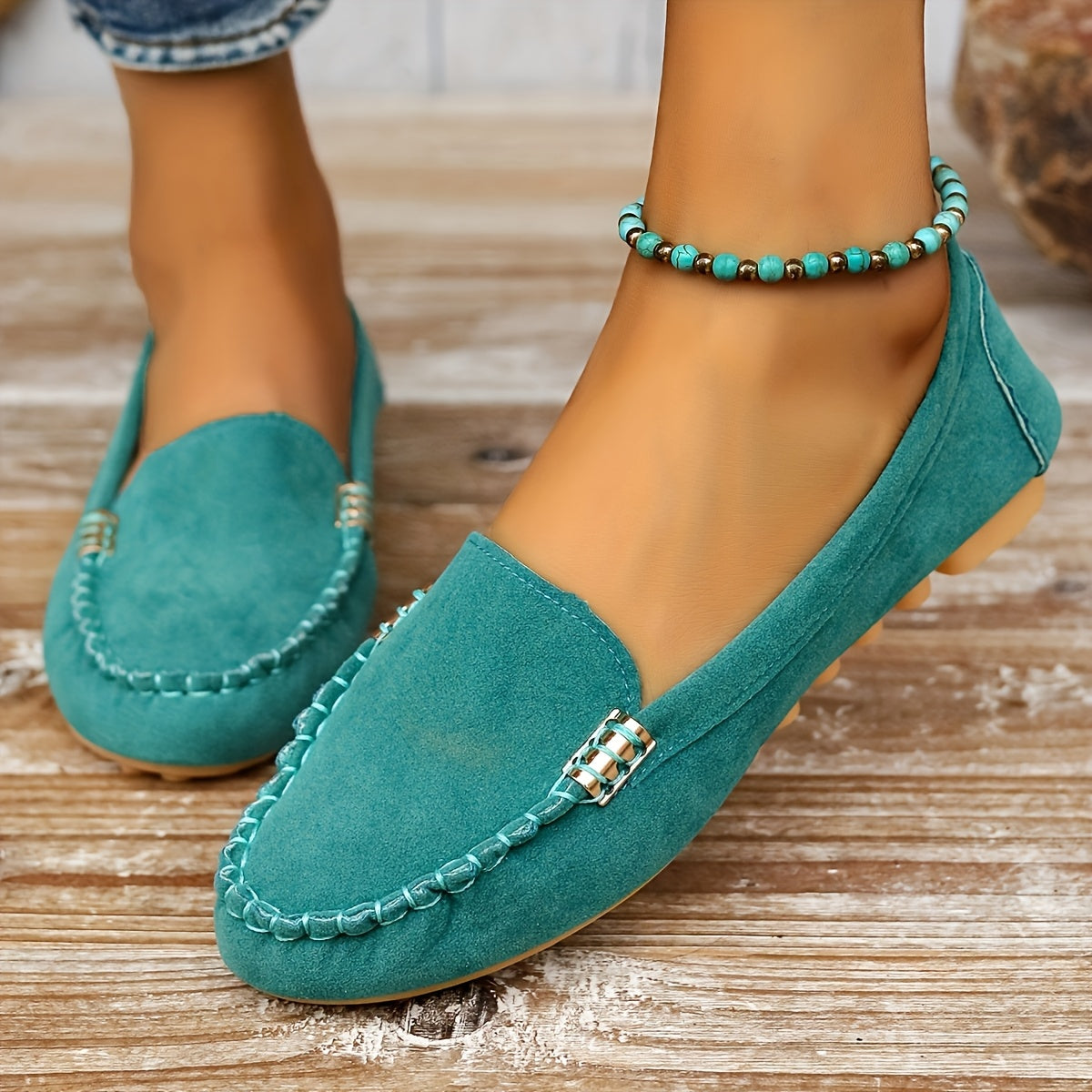 Women's Loafers & Flats – Cushioned for Everyday Wear – Black / Malachite Green – view 8
