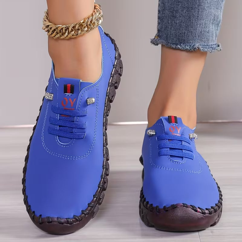 Women's Loafers & Flats - Lightweight Lace-Up for Everyday Wear - Signature Style – Blue option – view 2