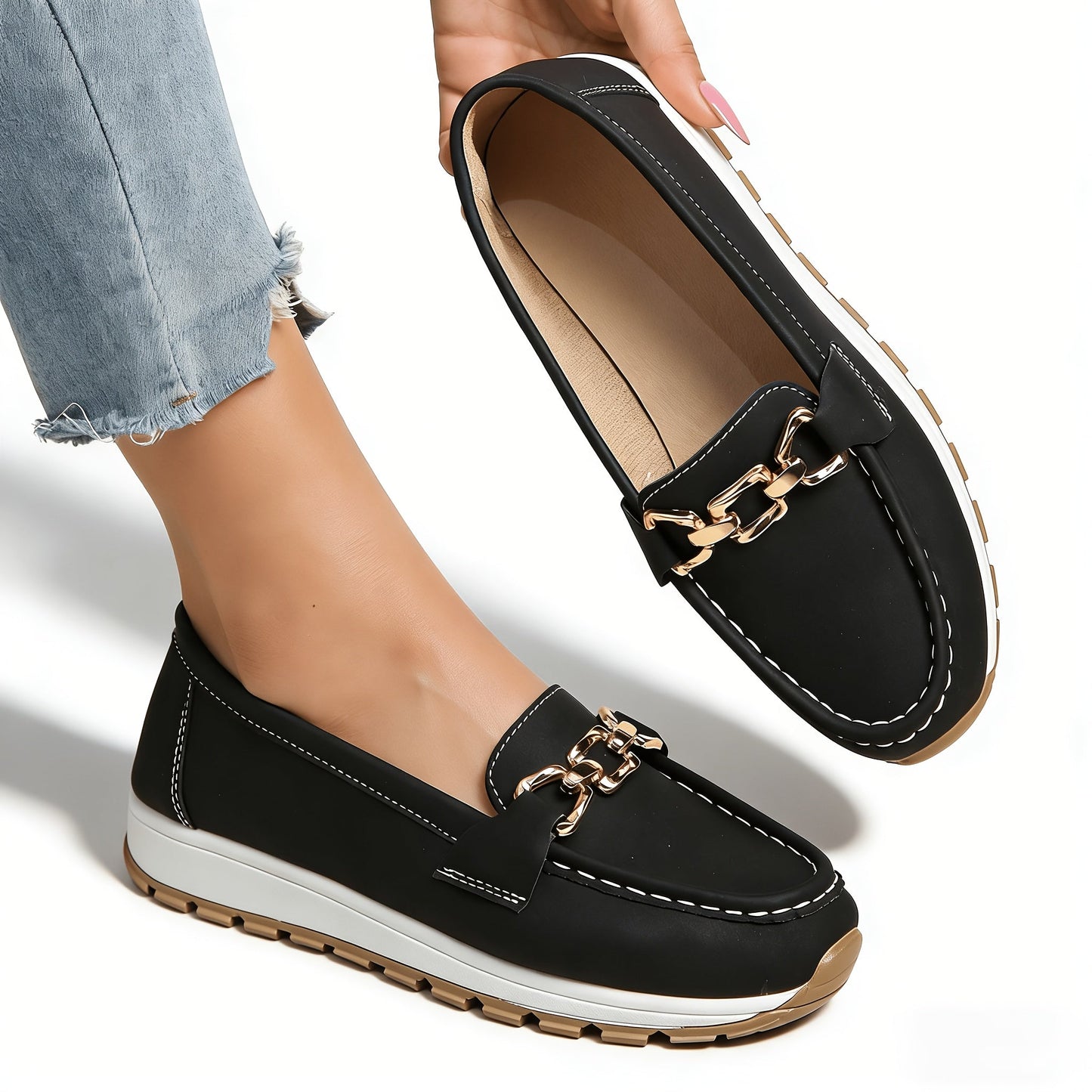 Women's Loafers & Flats – Non-Slip Sole Slip-On for Everyday Wear – Khaki option – view 4