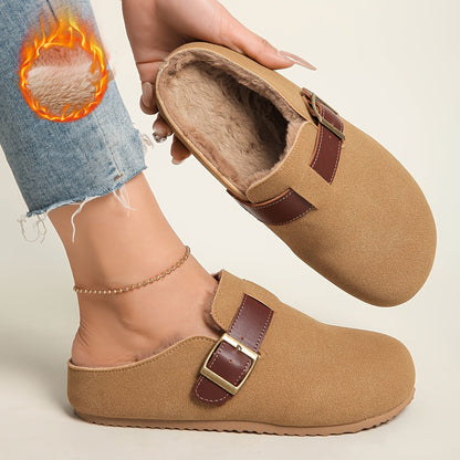 Women's Loafers & Flats – Plush Lined Platform for Cold Weather – Brown option – main product image